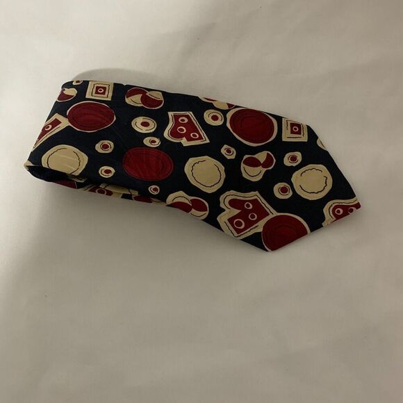 Men's MERCEDES HIGH FASHION hand made black and red tie.100% polyester - Picture 6 of 7